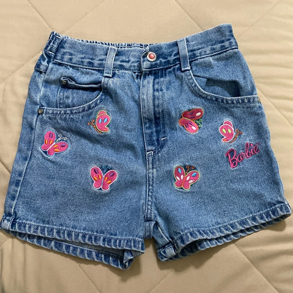 Barbie Vintage denim kids shorts Size 6X
